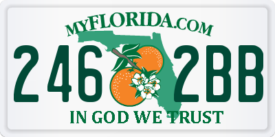 FL license plate 2462BB