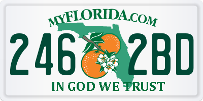 FL license plate 2462BD