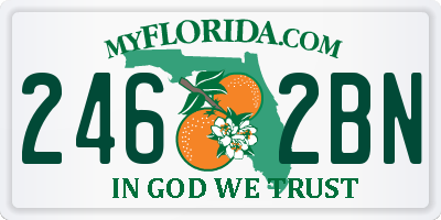 FL license plate 2462BN