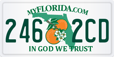 FL license plate 2462CD