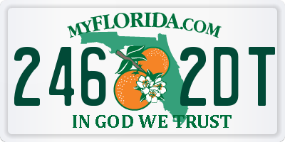 FL license plate 2462DT