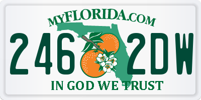 FL license plate 2462DW