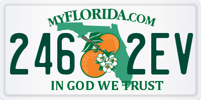 FL license plate 2462EV
