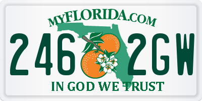 FL license plate 2462GW