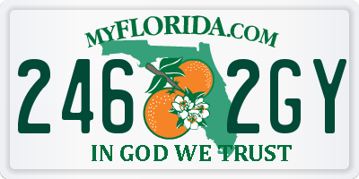 FL license plate 2462GY