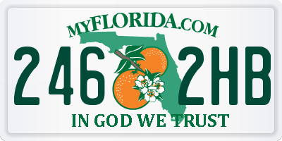 FL license plate 2462HB