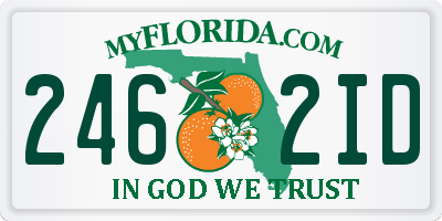 FL license plate 2462ID