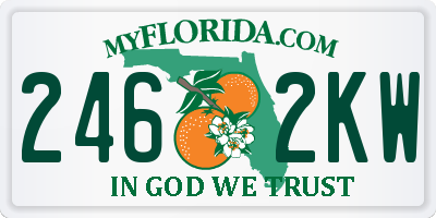 FL license plate 2462KW