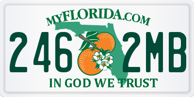FL license plate 2462MB
