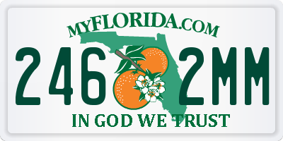 FL license plate 2462MM