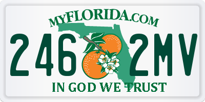FL license plate 2462MV