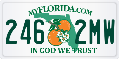 FL license plate 2462MW