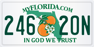 FL license plate 2462ON