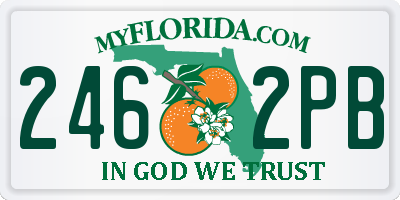 FL license plate 2462PB