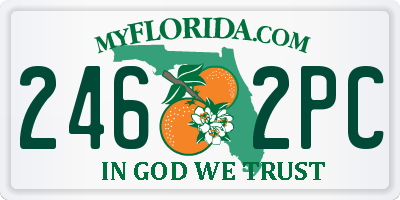 FL license plate 2462PC