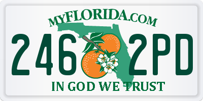 FL license plate 2462PD