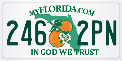 FL license plate 2462PN