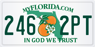 FL license plate 2462PT