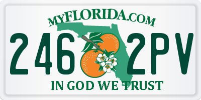 FL license plate 2462PV