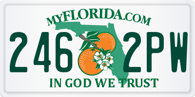 FL license plate 2462PW