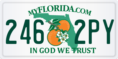FL license plate 2462PY