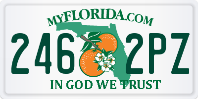 FL license plate 2462PZ