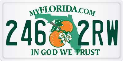 FL license plate 2462RW