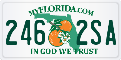 FL license plate 2462SA