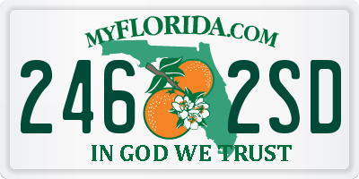 FL license plate 2462SD