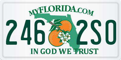 FL license plate 2462SO