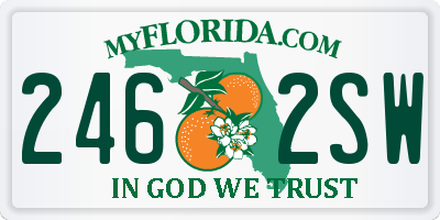 FL license plate 2462SW