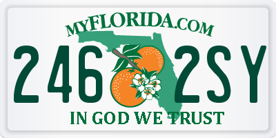 FL license plate 2462SY