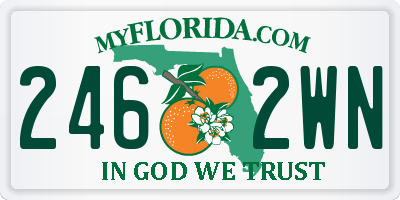 FL license plate 2462WN