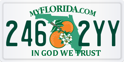 FL license plate 2462YY