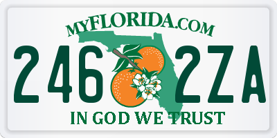 FL license plate 2462ZA