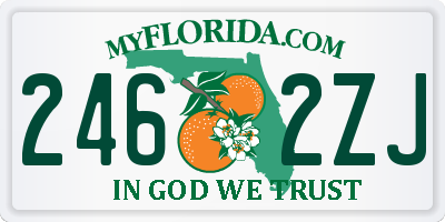 FL license plate 2462ZJ
