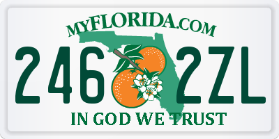 FL license plate 2462ZL