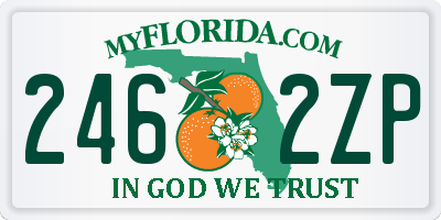 FL license plate 2462ZP