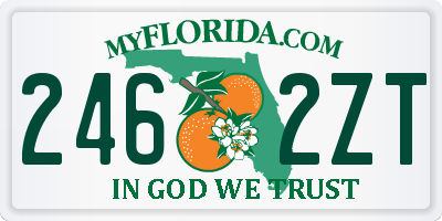 FL license plate 2462ZT