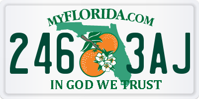FL license plate 2463AJ