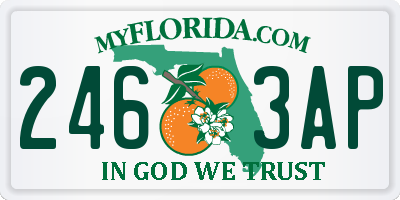 FL license plate 2463AP