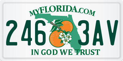 FL license plate 2463AV