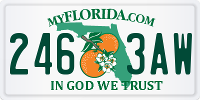 FL license plate 2463AW