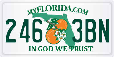 FL license plate 2463BN