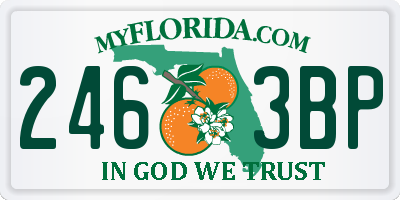 FL license plate 2463BP