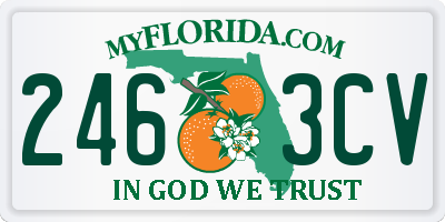 FL license plate 2463CV