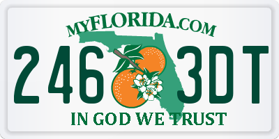 FL license plate 2463DT