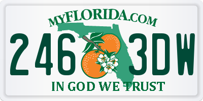 FL license plate 2463DW