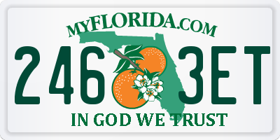 FL license plate 2463ET