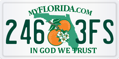 FL license plate 2463FS
